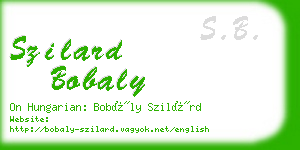 szilard bobaly business card